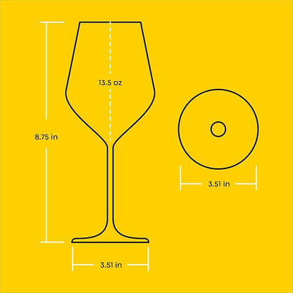 JoyJolt Layla White Wine Glasses, 13.5 oz Clear – Made in Europe - Image 2