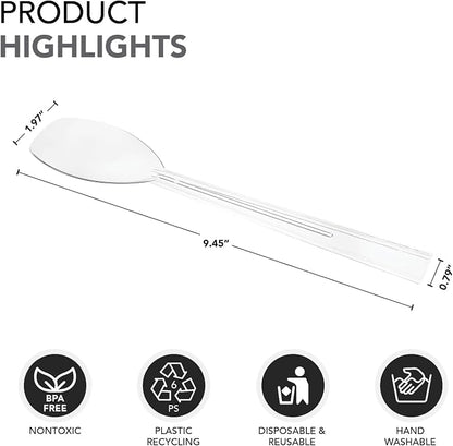 Party Essentials Plastic Party Buffet Serving Utensils Kit, Spoons/Forks/Tongs - Image 4