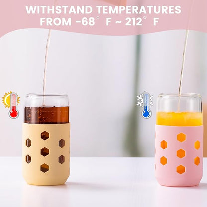 Mrsdry 16 oz Glass Cups with Lids and Straws - Image 5