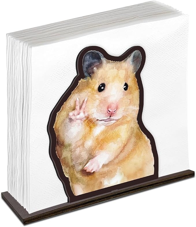 Cute Wooden Napkin Holder Hamster Design Farmhouse Animal Wood Napkin Holder by Unknown