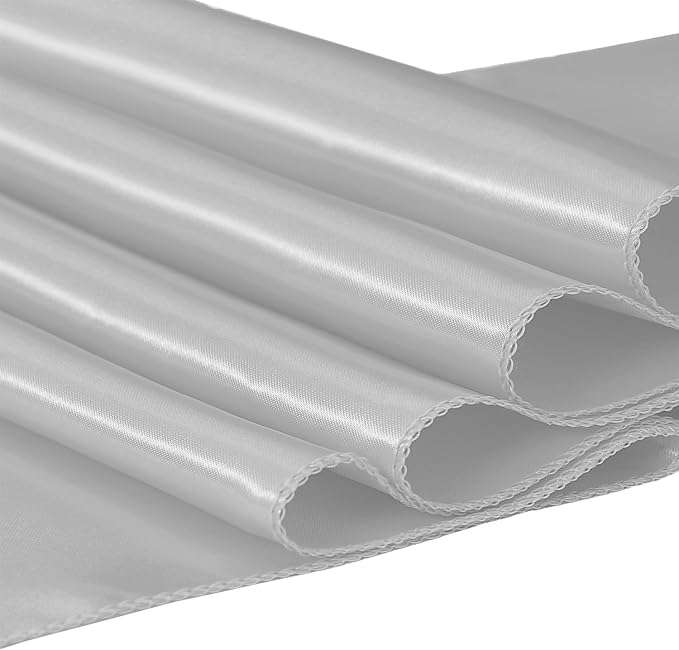 Pack of 10 Wedding Satin Silver Table Runners 12 x 108 Inches Silver Gray Table - Image 4