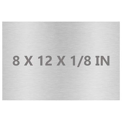 6061 T651 Aluminum Sheet Metal 8" x 12" x 1/8"(0.125") Thin Plate With Protective Film - 3MM Heat Treatable Rectangle for Crafting, Industry