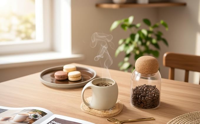 Cute Small Coffee Cups, Double Espresso Cup, 4 oz, Neutral Beige, Mini Coffee - Image 4