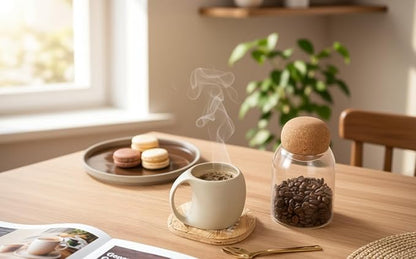 Cute Small Coffee Cups, Double Espresso Cup, 4 oz, Neutral Beige, Mini Coffee - Image 4
