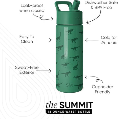 Simple Modern Kids Water Bottle & Toddler Cup | 18oz | Dinosaur | Insulated - Image 2