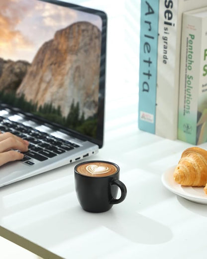 HASENSE 7OZ Espresso Cups, Ceramic Cappuccino Cups Set of 4 - Image 7