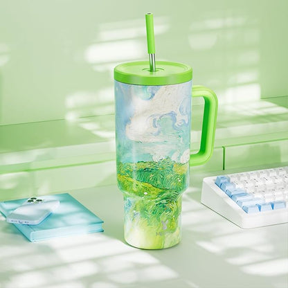 Meoky 40 oz Tumbler with Handle and Straw: Stainless Steel Insulated Tumbler - Image 7