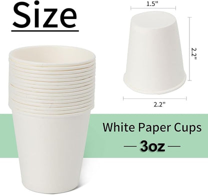 METAPRINT 300 Count 3 oz Disposable Mouthwash Cups, Small Paper Cups, Bathroom - Image 4