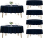 Fokitut 6 Pack Round Tablecloth, 90 Inch, Stain Resistant and Wrinkle Polyester Table Cloth, Fabric Table Cover for Kitchen Dining, Wedding, Party, Holiday Dinner-Navy