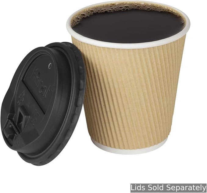 Karat 8 oz Ripple Insulated Coffee Cup Disposable Paper Hot Cup, Sturdy and - Image 5