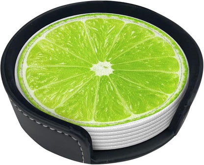 6 Pack Tropical Lime Slice Coaster - Image 2