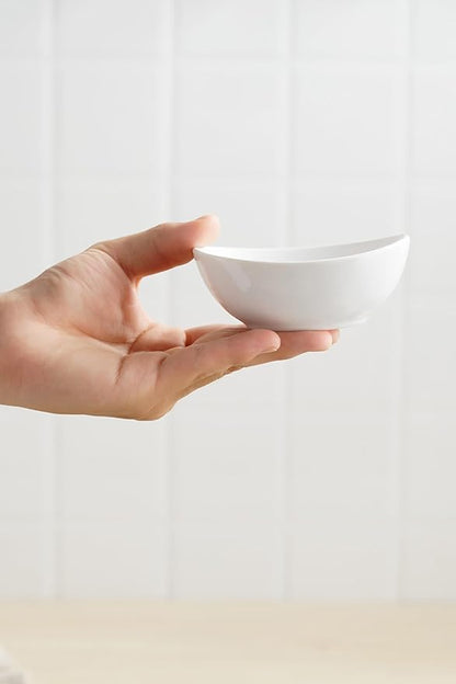 Dipping Bowls, 3 OZ Small Serving Bowls for Side Dishes,Set of 6 Mini Appetizer Plates for Condiment Sushi Ketchup, Porcelain, Tomato Sauce, Soy Sauce Dish Ceramic (4 Inch(3 Ounce))