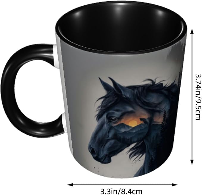 FyLybois Horse Coffee Mug 11 Ounce Mugs Ceramic Tea Cup Drinking Water Cups | - Image 3