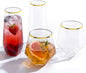 BESTSTAR 48 Pack Gold Rim Plastic Wine Glasses Set, BPA-Free Shatterproof | 24 by BESTSTAR