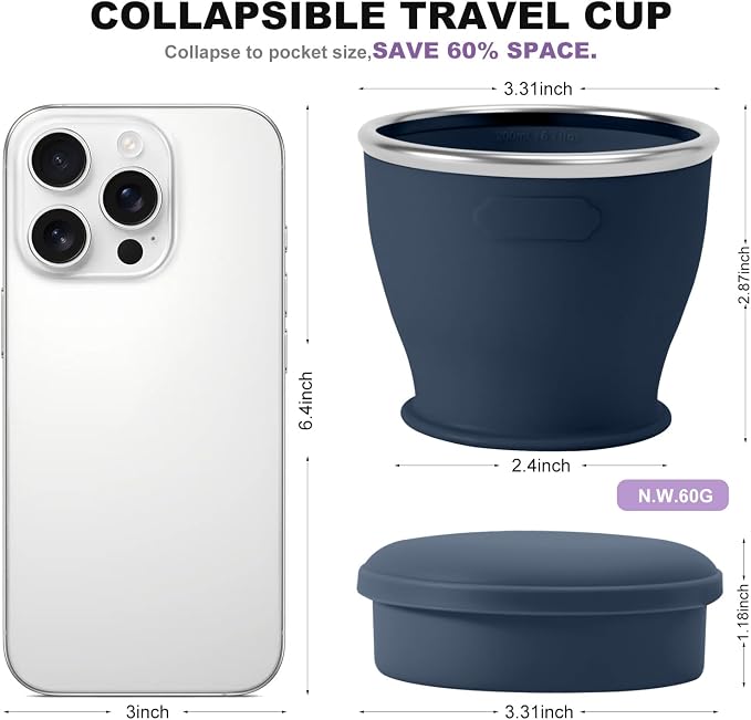 Collapsible Travel Cup, BPA-Free Reusable Water Cup | Lightweight Drinking Cups - Image 4