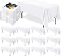BIGTONE 12 Pack White Rectangle Tablecloth 60 x 102 Inch, Cross Ribbon Packing Reusable Table Clothes for 6 Foot Tables, Wrinkle Resistant Polyester Fabric Table Cover for Wedding, Party, Banquet
