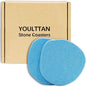 Diatomaceous Earth Coasters, Heat-Resistant, Modern Stone Design, Dark Gray by YOULTTAN