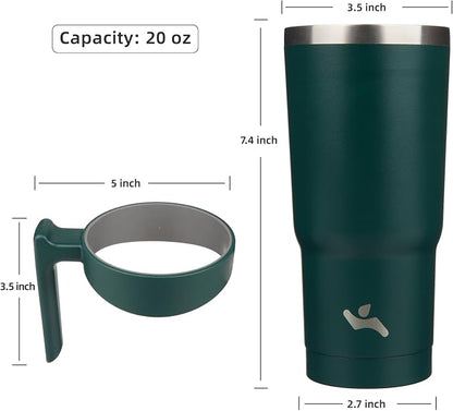 Konokyo 20 oz Tumbler with Handle and Straw, Insulated Travel Mug | Lavender; - Image 4