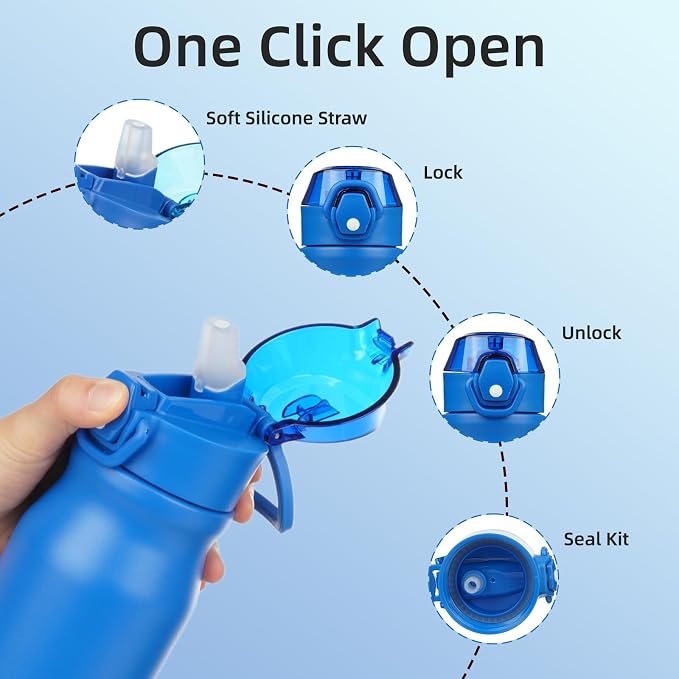 BJPKPK 25 oz Insulated Water Bottle, Stainless Steel Flask | Leak Proof Locking - Image 3