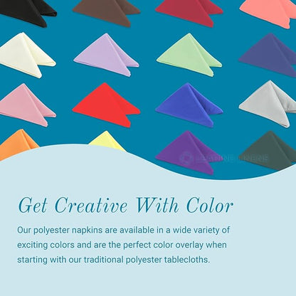 Polyester Cloth Napkins - Washable Soft Table Linens - Durable & Elegant for Dining, Restaurants, Weddings, Events, Rentals, Banquets, & Parties - Premium Quality Set of 250, Mint Green, 17"x17"