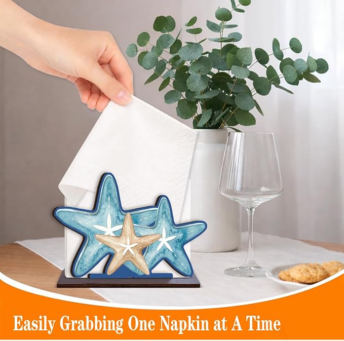 Summer Starfish Design Napkin Holder - Image 3