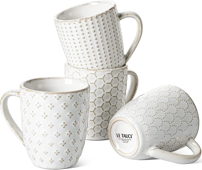 LE TAUCI Espresso Cups 6 oz, Ceramic Demitasse Cup, Small Coffee Mugs by LETAUCI