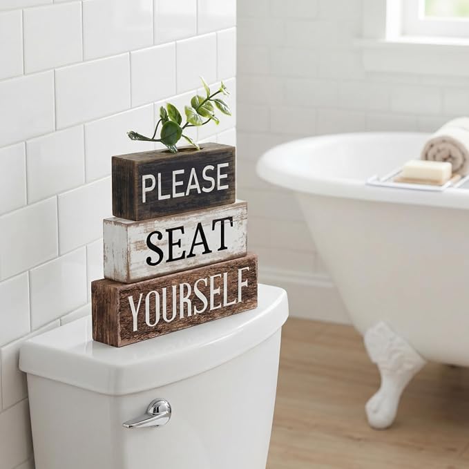 Moucuny 4 Pcs Bathroom Shelf Decor Farmhouse Bathroom Decor and Accessories - Image 9