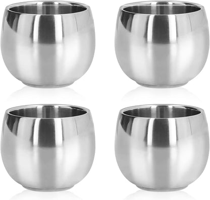 4Pcs Stainless Steel Coffee Cup, Camping Cup Coffee Mugs Tea Cups Double Walled by Unknown