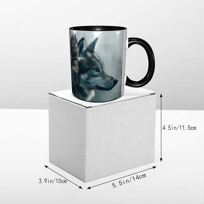 Yrebyou Wolf Coffee Mug 11oz Ceramic Cup - Image 5