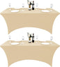 2-Pack 4ft Spandex Table Covers for Rectangular Folding Tables - Wrinkle Resistant Stretch Tight Table Cloths - Ultimate Fitted Table Protector for Parties, Banquet, and Wedding