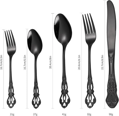 Black Silverware Royal Flatware Set - Image 5