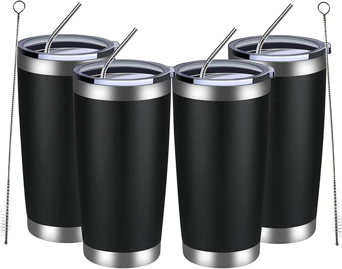 MEWAY 20oz Tumbler 4 Pack Double Wall Vacuum Insulated Travel Mug Bulk by MEWAY