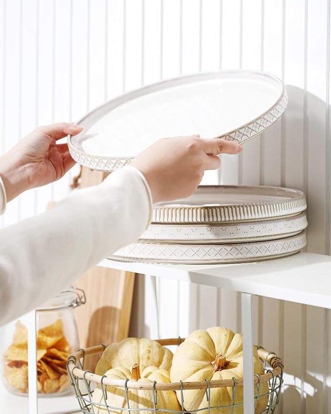 getstar 10.5” Ceramic Dinner Plates, Microwave & Dishwasher Safe, Salad Pasta - Image 5