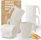 Wheat Straw Coffee Mugs Set of 6, Unbreakable 16 OZ Reusable Coffee Cups by Perlapoc