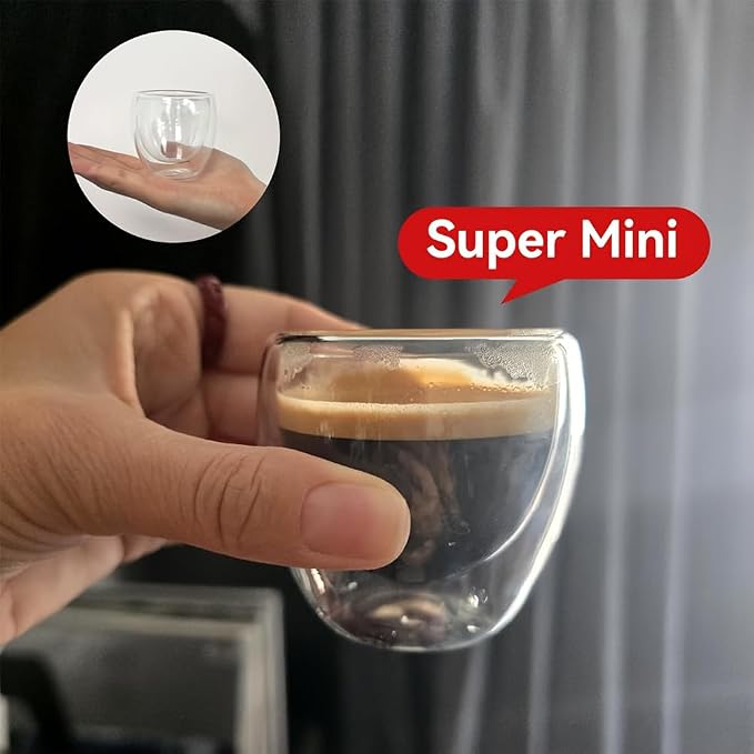 6pcs Double Walled Espresso Cups, 3 Ounce Clear Glass Coffee Mugs, Cappuccino - Image 3