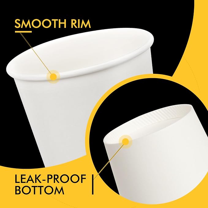 RACETOP 16 oz 500 Pack Paper Coffee Cups - Image 3