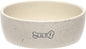 Pearhead Ceramic Pet Bowl 3-Cup Capacity Durable Speckled Dish with Woof Graphic Food Water Feeder for Small Medium Dogs