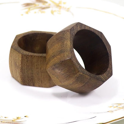 Wooden Napkin Rings Set of 12 for Dinning Table Decor | Wood Napkin Holder Set of Twelve for Dinner Table Decoration | Napkin Ring for Home and Kitchen Decor