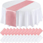 Queekay 24 Pcs 84'' Round Plastic Tablecloth Satin Runner Set, Rose Gold | 84'' by Queekay