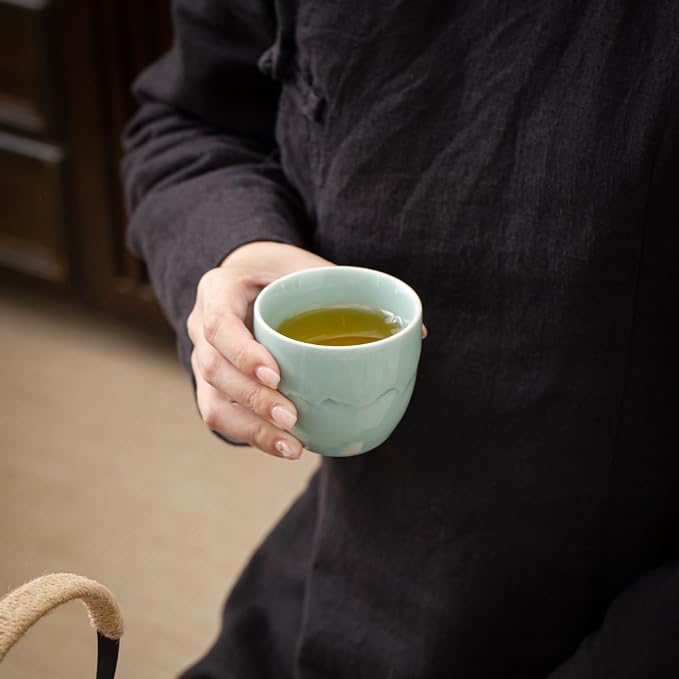 TEANAGOO Ceramic Japanese Tea Cups Set of 4pcs, 5.4oz/160ml Elegant Ceramic - Image 5