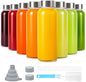 Sursip 10 oz Glass Juice Bottles, 8 Pack, Leakproof Stainless Lids | Reusable by Sursip%C2%AE