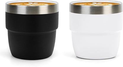 Zenbo 4 oz Espresso/Coffee Cups, Ceramic-Lined Double Wall Vacuum Insulated by Zenbo