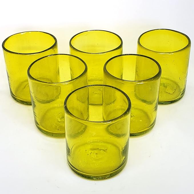 Solid Yellow 9 oz Short Tumblers, Recycled Glass, Toxin-Free - Image 5