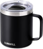 SUNWILL Travel Coffee Mug with Lid, Insulated Tumbler with Handle, 14oz by SUNWILL