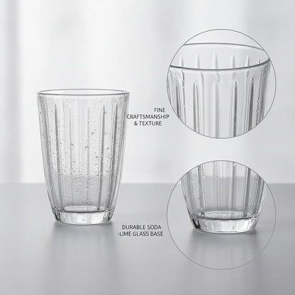 Handleless Glass Mug with Vertical Stripes - Image 6