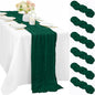 6 Pcs Emerald Green 10FT Cheesecloth Table Runner Gauze Fabric Runner by Sunnyline
