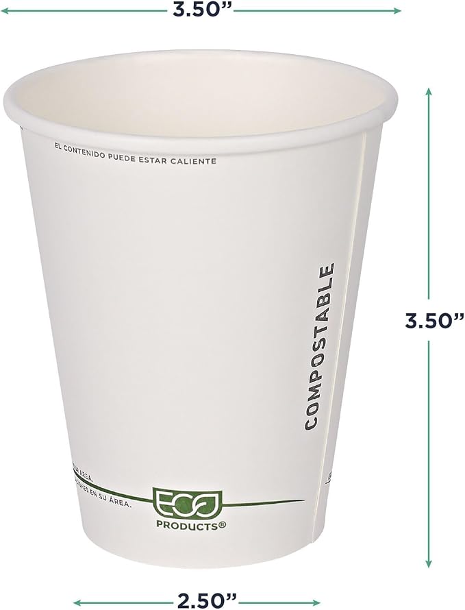 ECO PRODUCTS GreenStripe Disposable Paper Hot Cups, 8 oz - Image 3