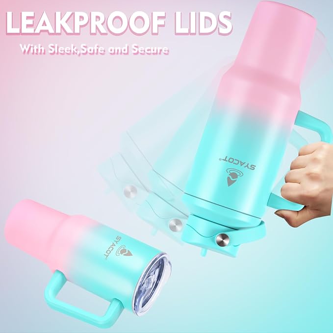 40 oz Tumbler with Handle and Straw or Convert to 40 oz Insulated Water Bottle - Image 4