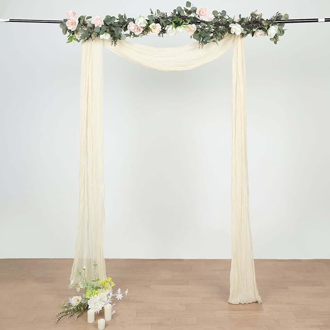 Efavormart 20ft Cream Gauze Cheesecloth Wedding Arch Drapery Fabric, Extra Long - Image 8