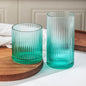 Ribbed Drinking Glasses 8pcs, 12oz and 10oz Glassware, Tumbler Glasses Cup Set by Lumkit